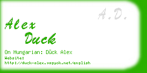 alex duck business card